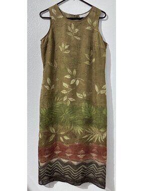 Vintage Christy Lyn Multi-Color Floral Dress Womens 11/12 Romantic Sheer Summer